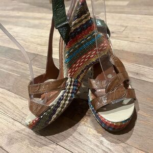 Not Rated wedge heels size 9 rainbow design